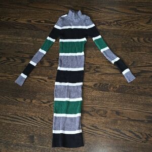 Forever 21 Multicolor Striped Long Sleeve Dress